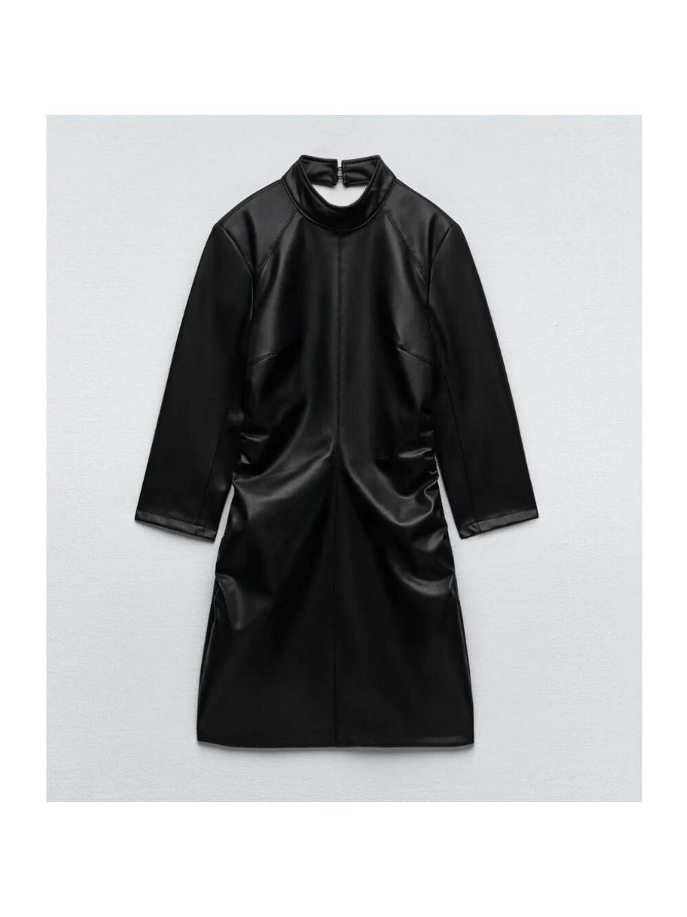 NWT Zara Faux Leather Cutout Back Mini Dress, Size M - Picture 7 of 10